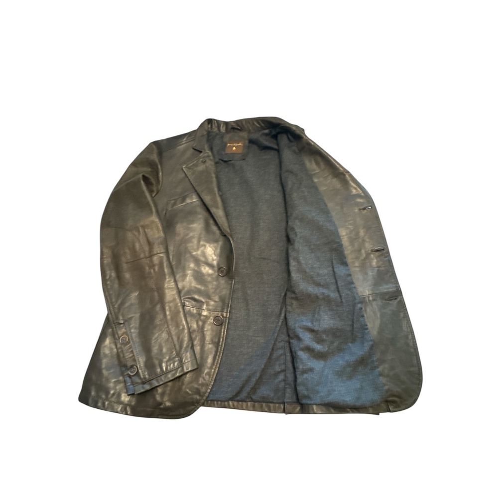 Henry Beguelin | Vintage Handmade Italian Leather Blazer Coat Brown Men's M/L - Picture 6 of 16